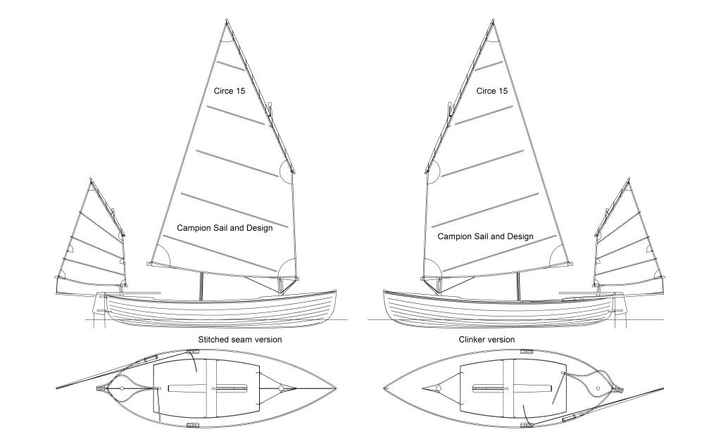 Circe 15 lug yawl sail plan
