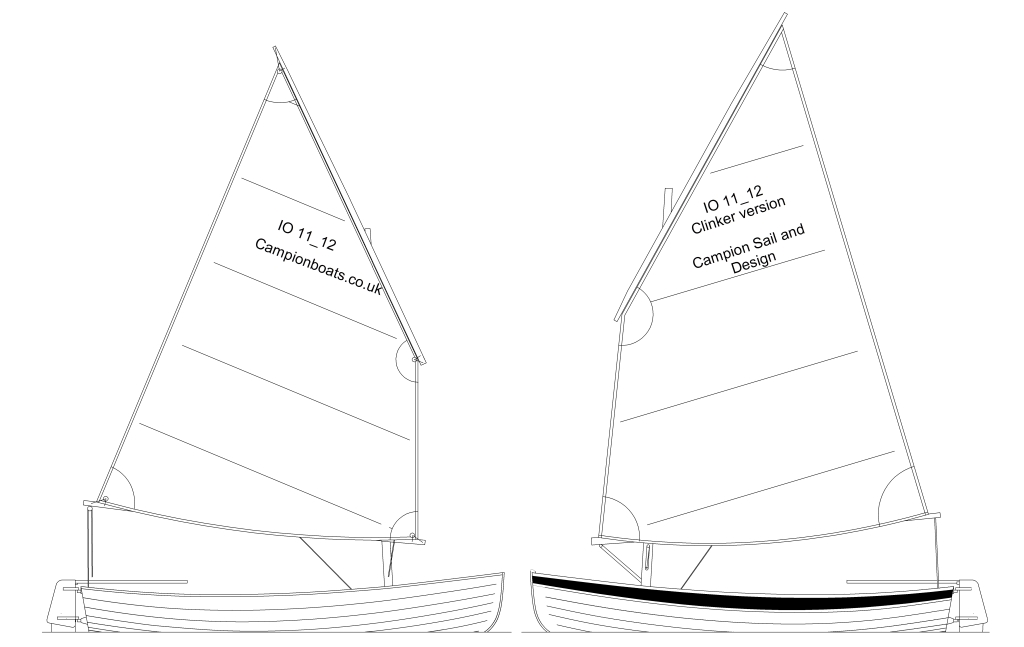 Stitched and clinker, with 2 sail plans