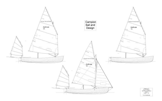Three different sail plans